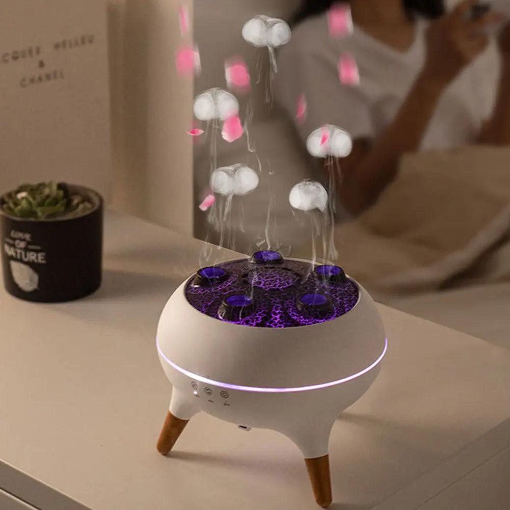 Dynamic Jellyfish Air Humidifier Remote Control Desktop Air Humidifier 7 Colorful Simulation Mushroom Essential Oil Diffuser
