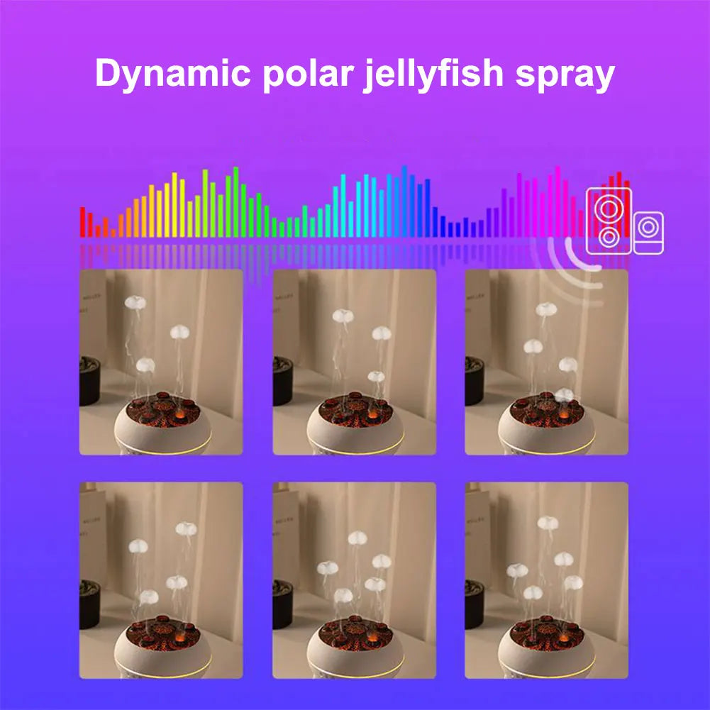Dynamic Jellyfish Air Humidifier Remote Control Desktop Air Humidifier 7 Colorful Simulation Mushroom Essential Oil Diffuser