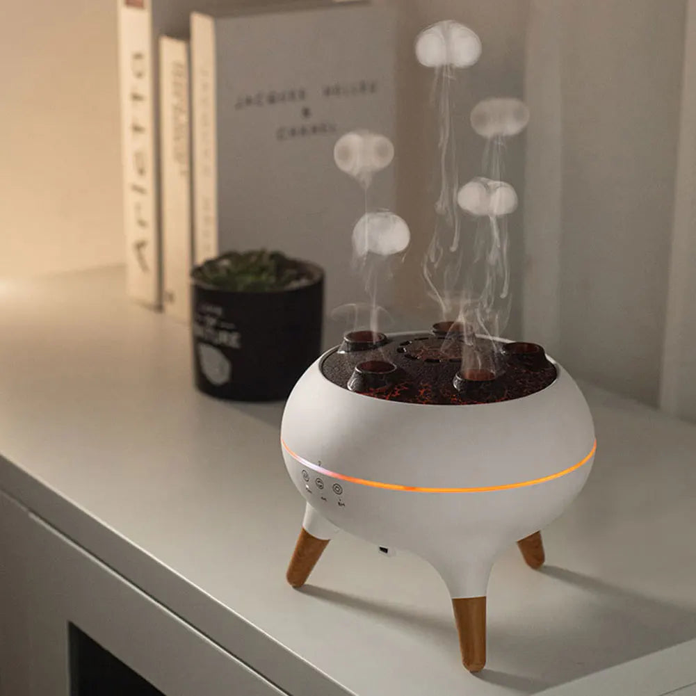 Dynamic Jellyfish Air Humidifier Remote Control Desktop Air Humidifier 7 Colorful Simulation Mushroom Essential Oil Diffuser