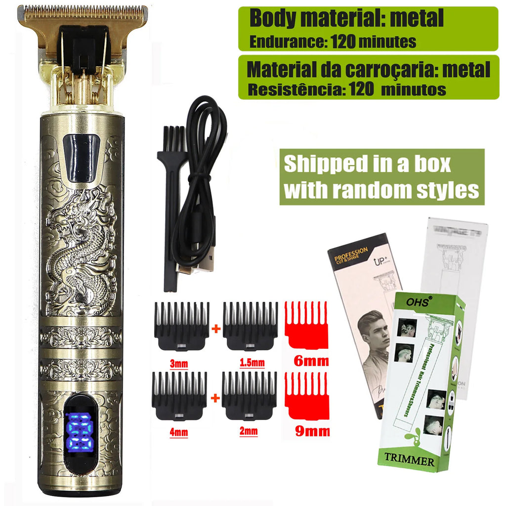T9 Professional Cordless Hair Trimmer - Men's Electric Shaver