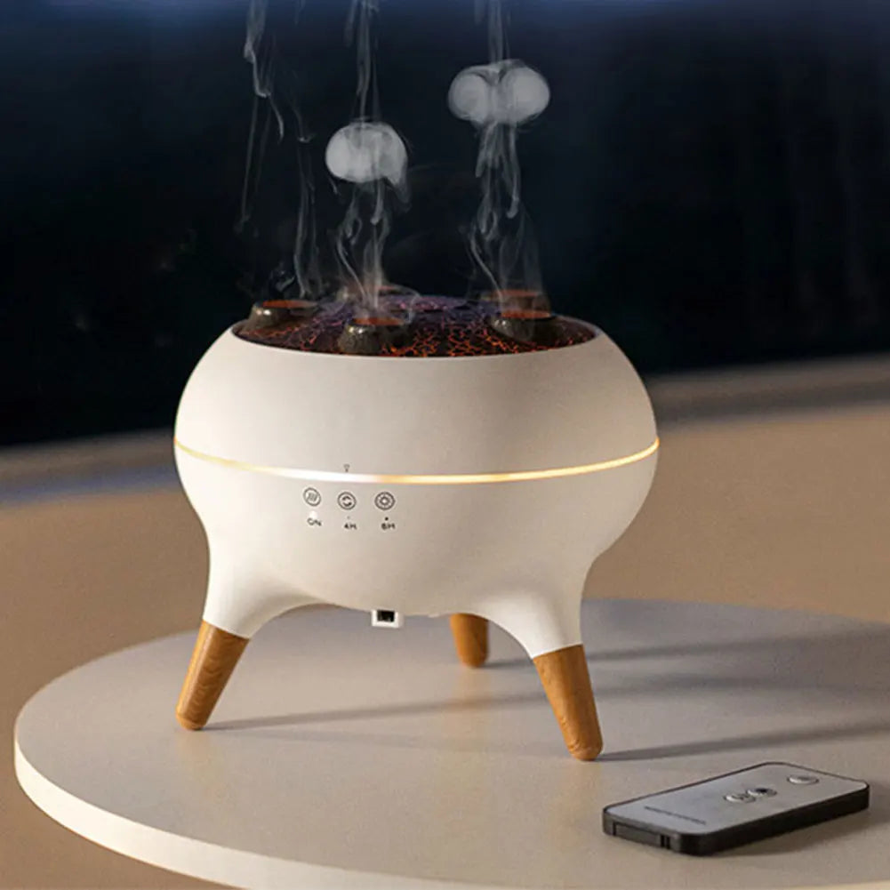 Dynamic Jellyfish Air Humidifier Remote Control Desktop Air Humidifier 7 Colorful Simulation Mushroom Essential Oil Diffuser