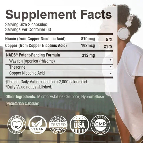 NAD Capsules - Natural Energy Supplement, Anti-aging, Promotes Cell Health and Enhances ImmunitySupplements