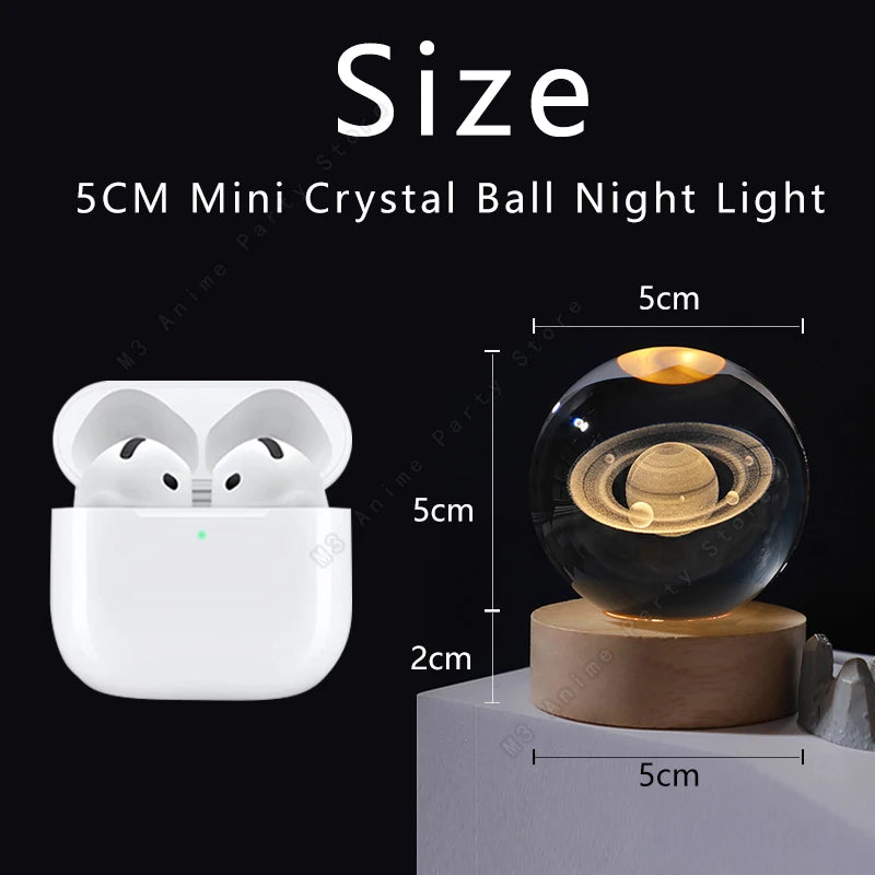 3D Galaxy Crystal Ball Night Light - LED Bedside Lamp