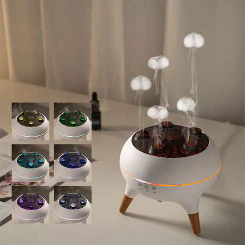 Dynamic Jellyfish Air Humidifier Remote Control Desktop Air Humidifier 7 Colorful Simulation Mushroom Essential Oil Diffuser